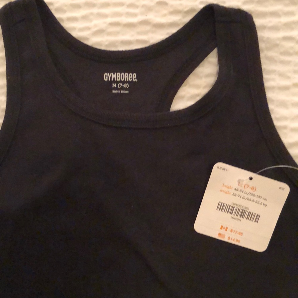 Lot of 2 Gymboree Racer Back Tanks 7/8 - 1 Navy 1 Black